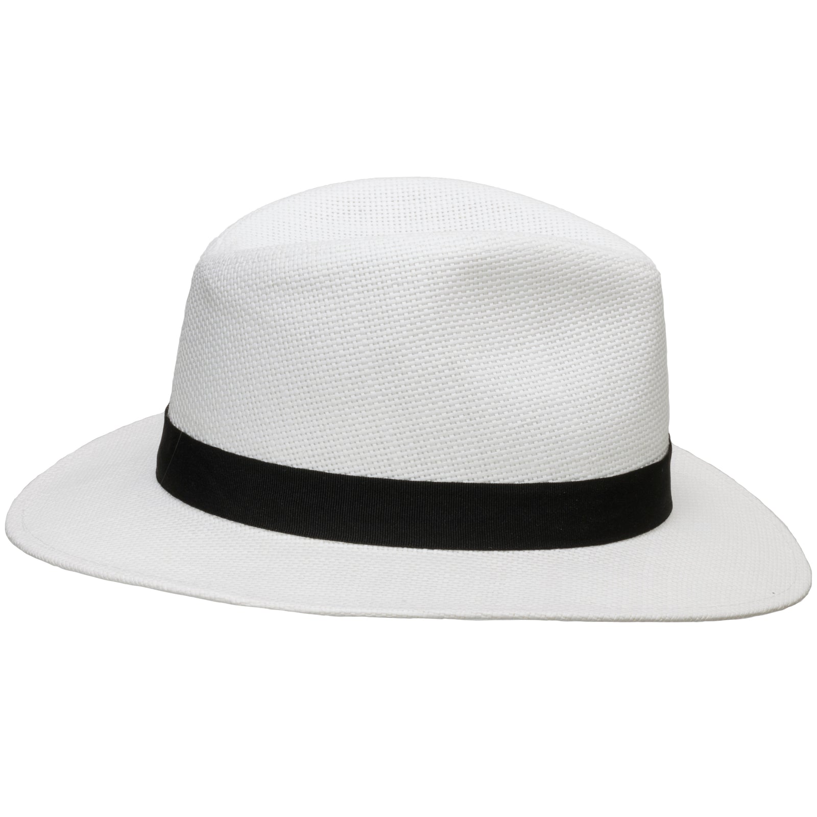 White with Black Hatband