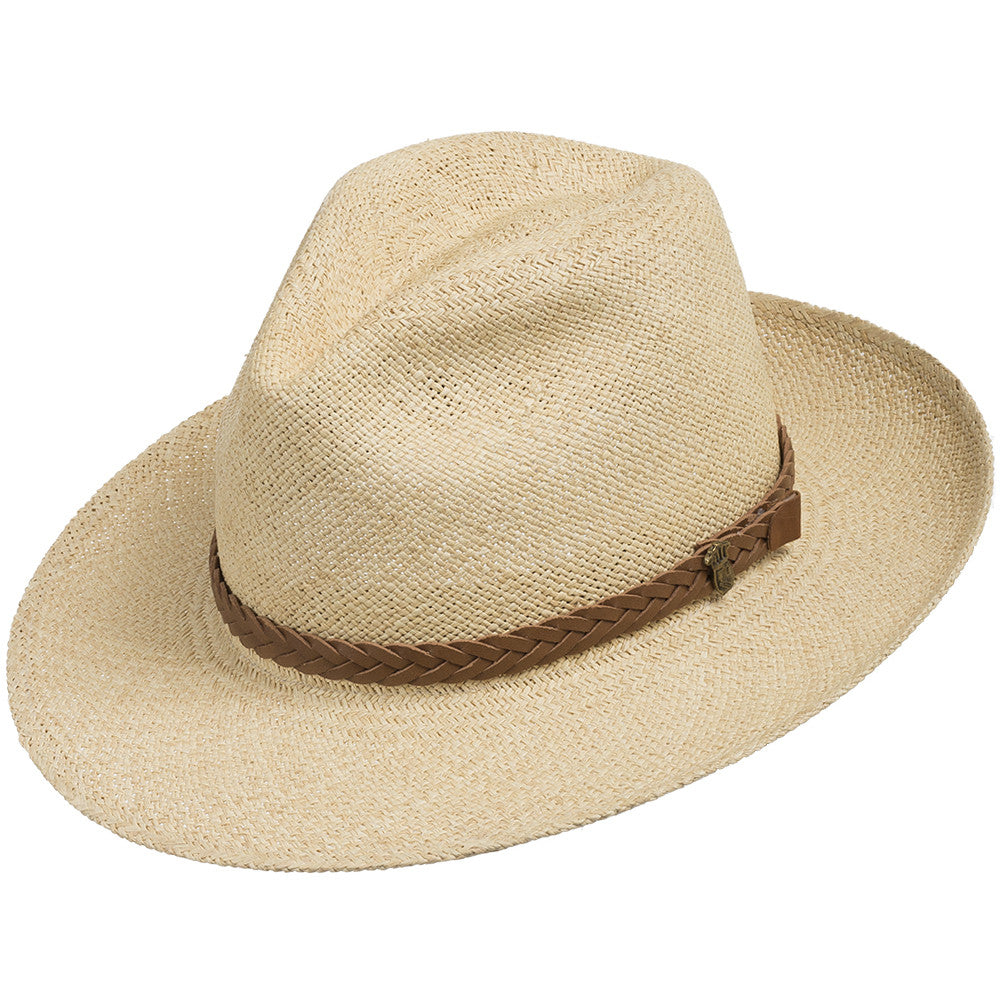 Natural with Light Brown Braided Hatband