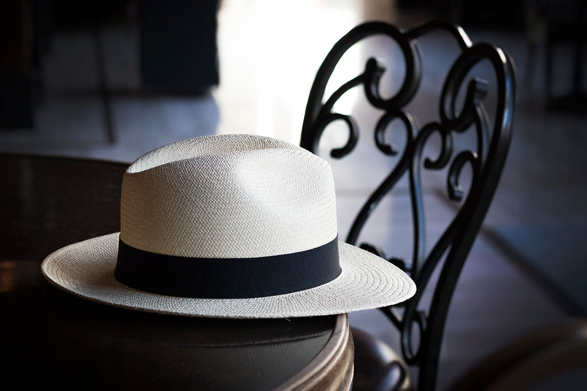Panama hat on table