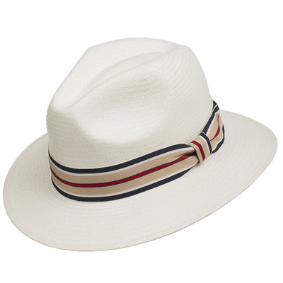 White with Striped Hatband