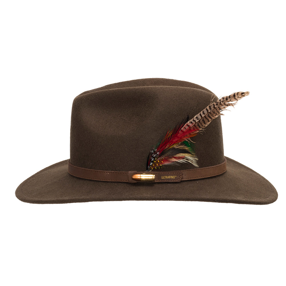 Scala Men's Black Crushable Wool Felt Outback Hat