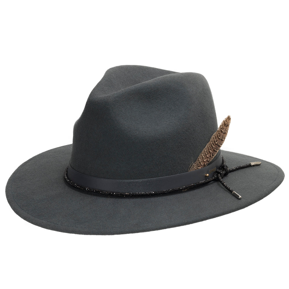 Charcoal with Grey Leather Hatband