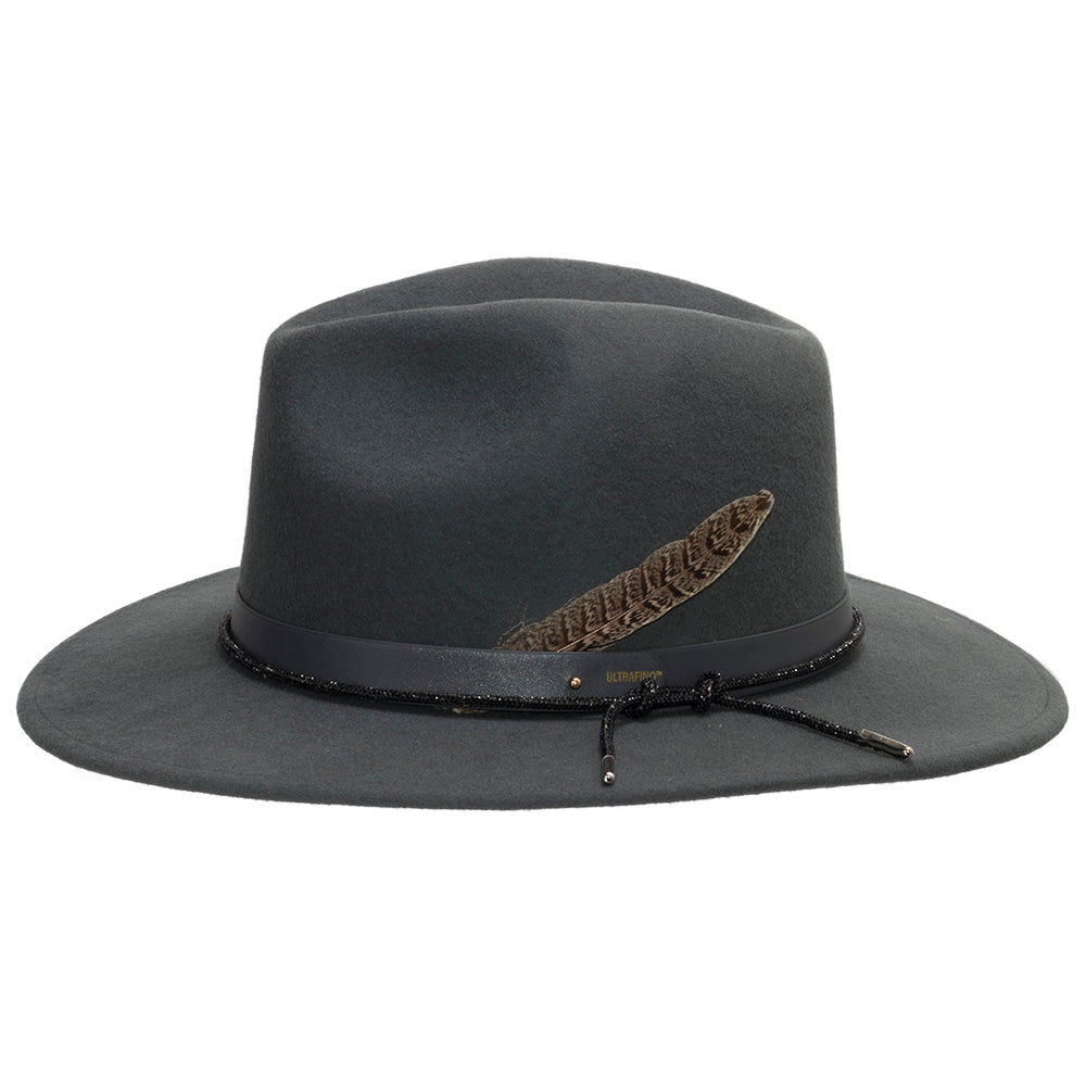 Charcoal with Grey Leather Hatband