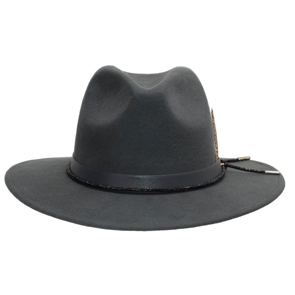 Charcoal with Grey Leather Hatband