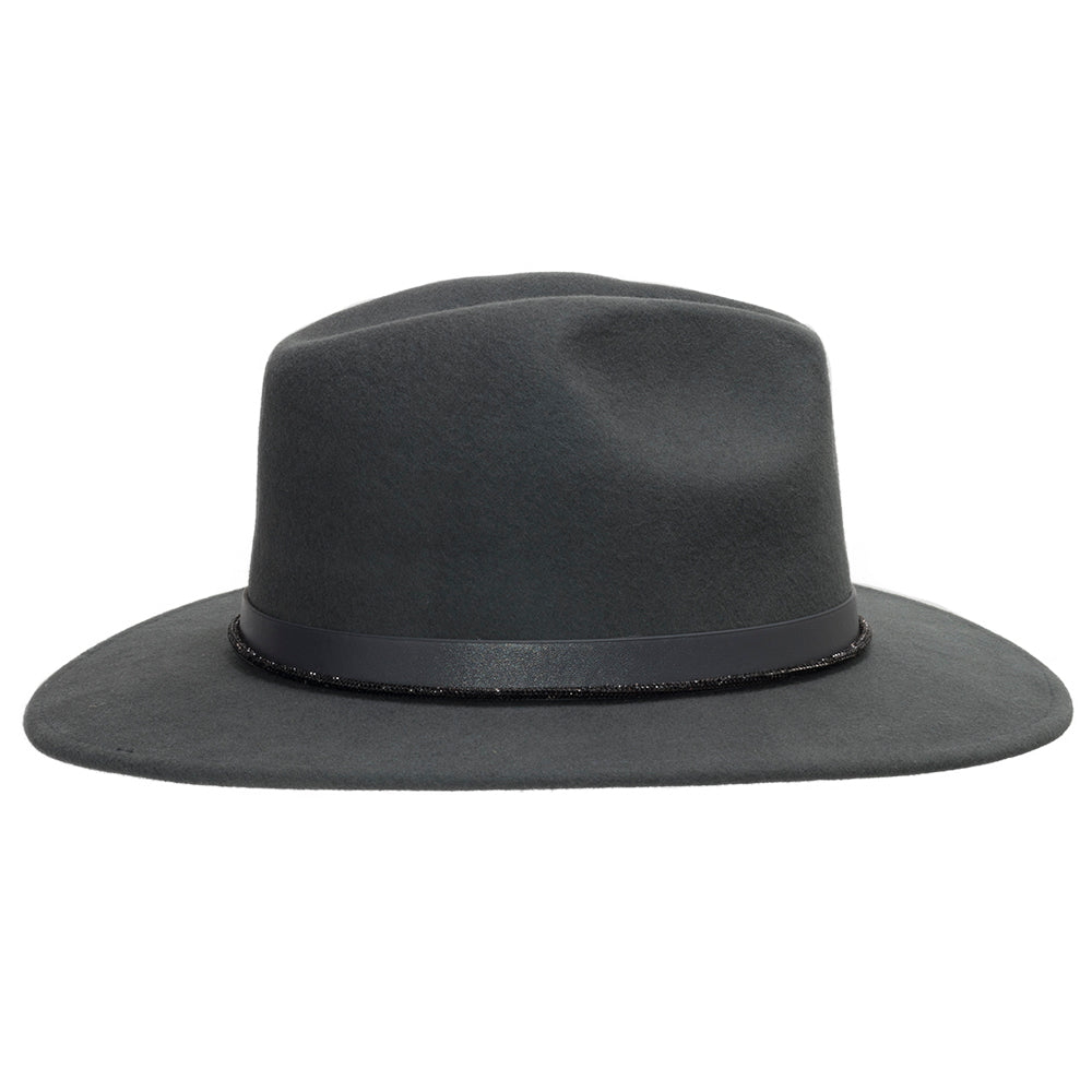 Charcoal with Grey Leather Hatband