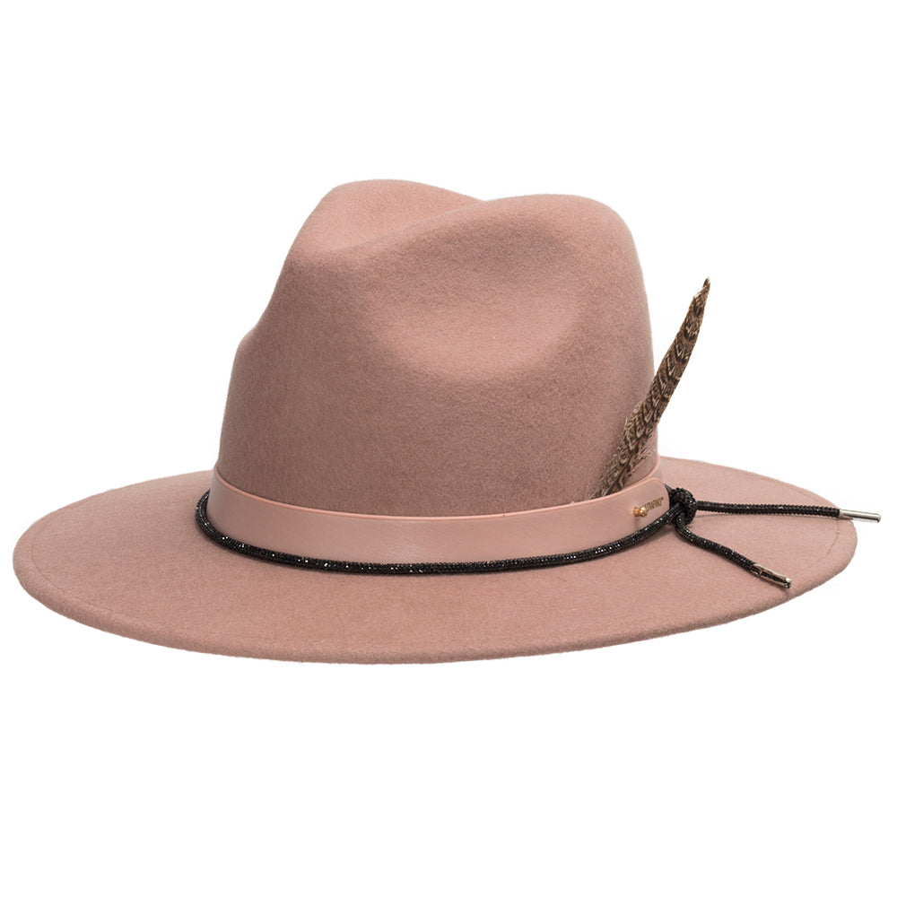 Mauve with Pink Leather Hatband