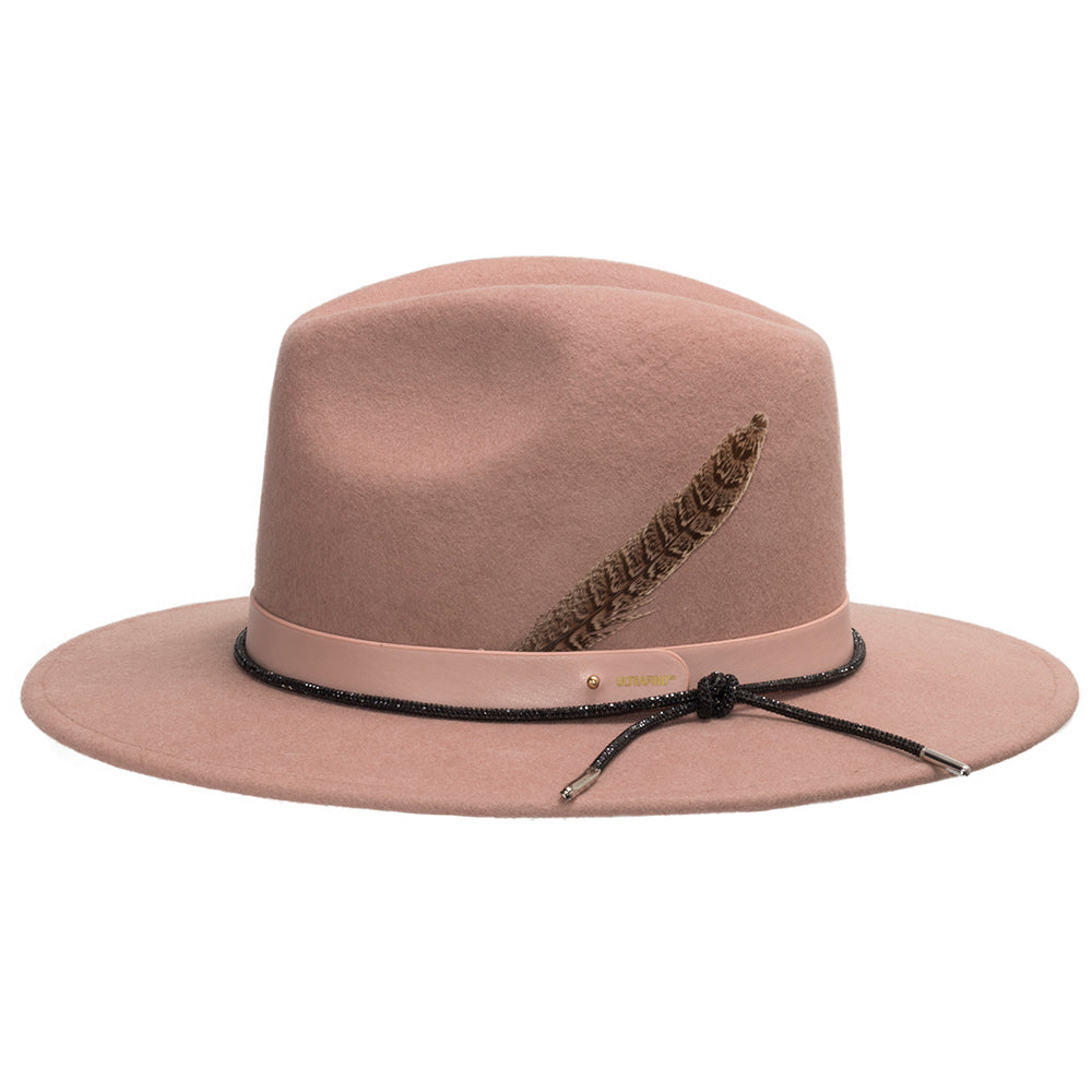 Mauve with Pink Leather Hatband