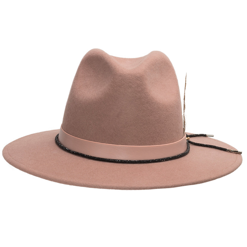Mauve with Pink Leather Hatband