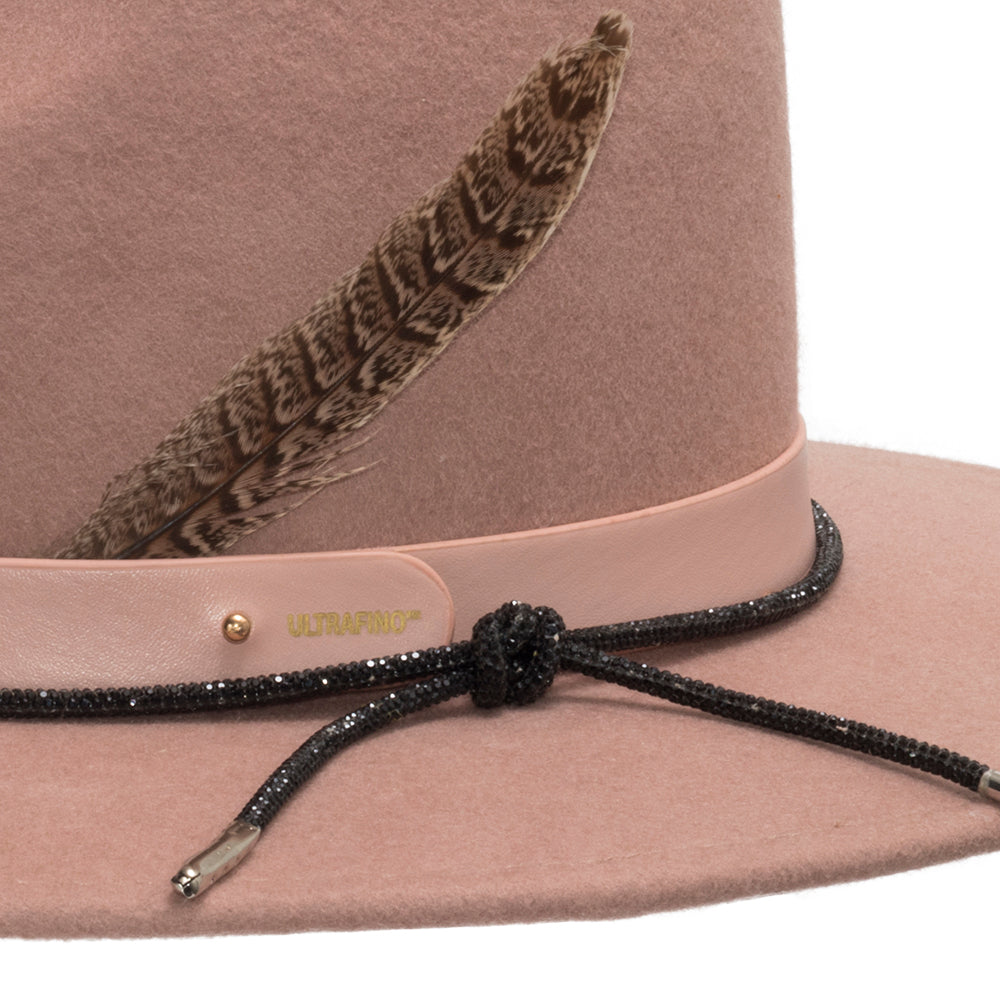 Mauve with Pink Leather Hatband